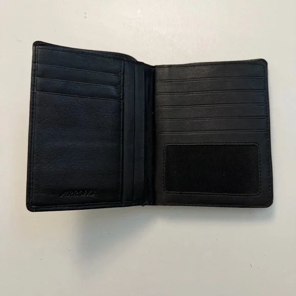 Arrows Wallet Bifold Leather Credit Card Slots Mesh ID Snap Coin Pouch Black - Picture 12 of 16